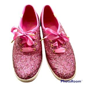 Pink sparkly Kate Spade Keds size 8